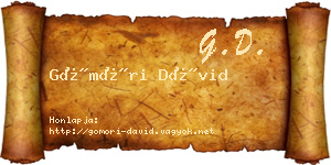 Gömöri Dávid névjegykártya