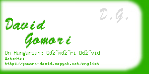 david gomori business card
